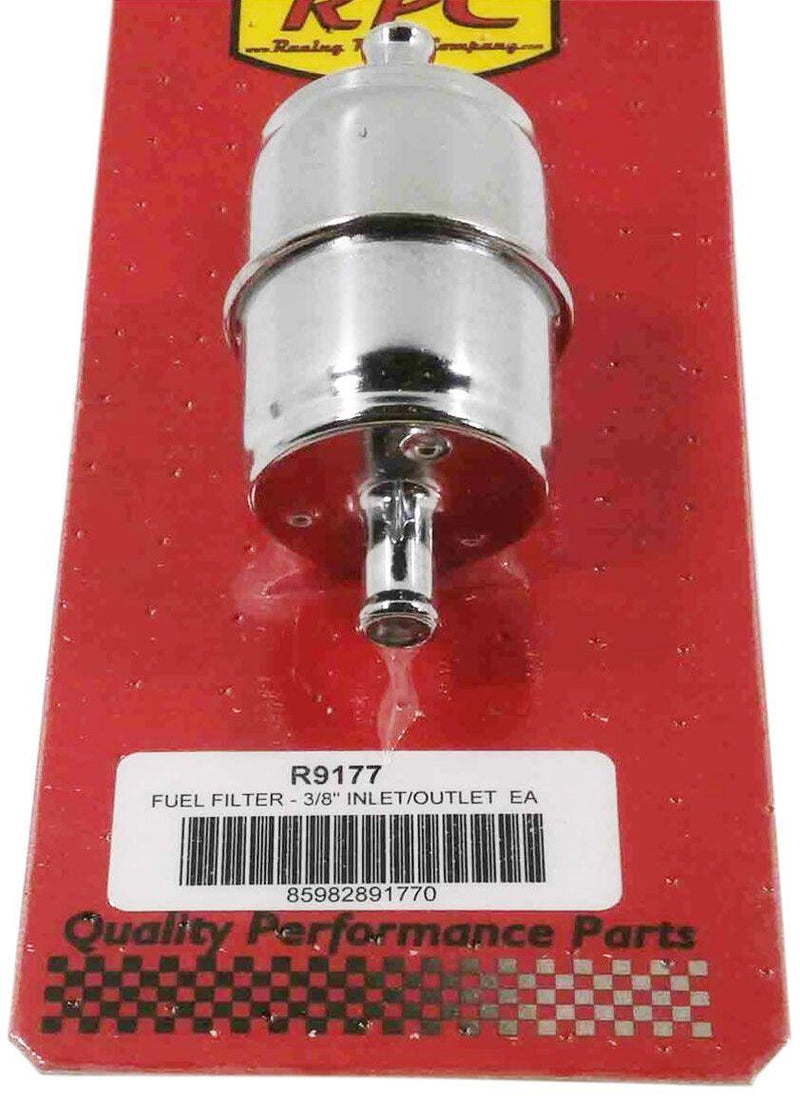 RPC Chrome Steel Fuel Filter with Paper Element, 3/8" Inlet/Outlet (RPCR9177) RPCR9177