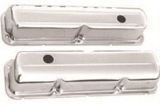 RPC Tall (3-7/8") Chrome Steel Valve Covers, Baffled (RPCR9296) RPCR9296