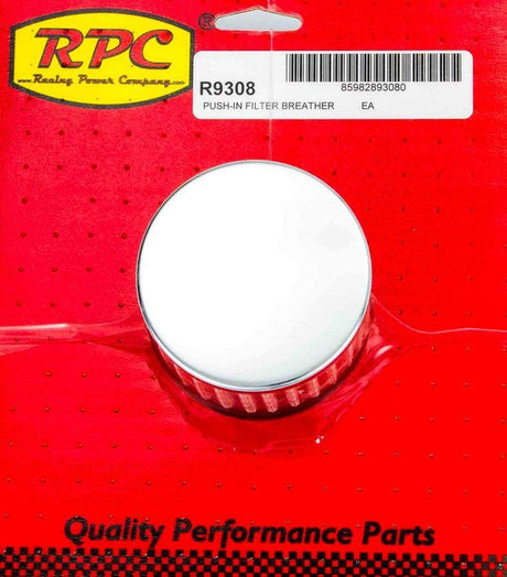 RPC Chrome Steel Push-In Open Filter Breather without Shield, 3" Tall (RPCR9308) RPCR9308
