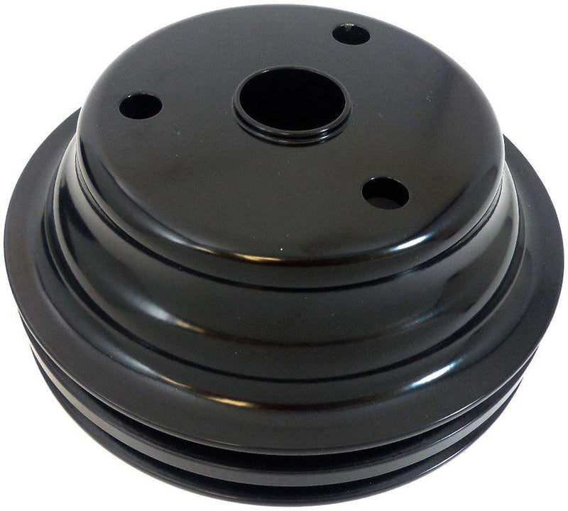RPC Black Aluminium Crankshaft Pulley, Double Groove, 6.60" Dia, 2.30" Bolt Circle (RPCR9485BK) RPCR9485BK
