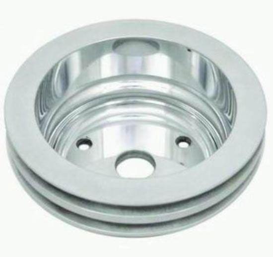 RPC Polished Aluminium Crankshaft Pulley, Double Groove, 6.60" Dia, 2.30" Bolt Circle (RPCR9485POL)