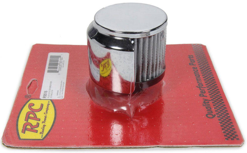 RPC Chrome Steel Push-in Open Filter Breather with Shield, 3" Tall (RPCR9516) RPCR9516