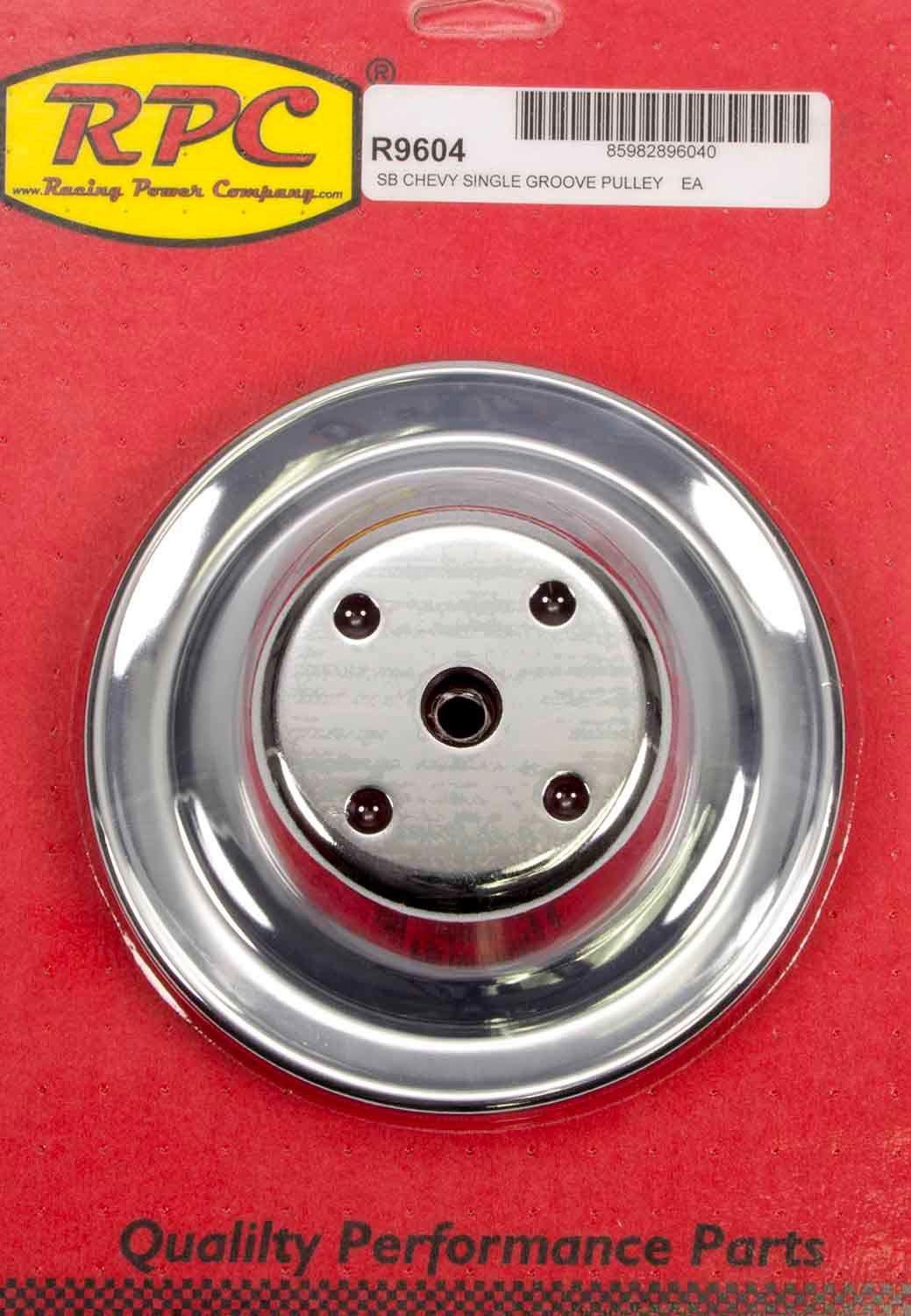 RPC Chrome Steel Water Pump Upper Pulley, Single Groove 6.30" Dia, 2.30" Bolt Circle (RPCR9604) RPCR9604