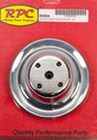 RPC Chrome Steel Water Pump Upper Pulley, Single Groove 6.30" Dia, 2.30" Bolt Circle (RPCR9604) RPCR9604