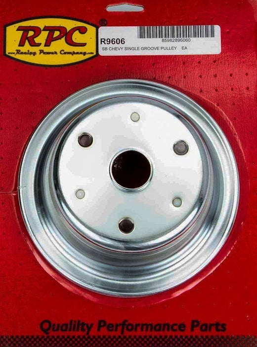 RPC Chrome Steel Crankshaft Pulley, Single Groove 6.90" Dia, 2.30" Bolt Circle (RPCR9606)