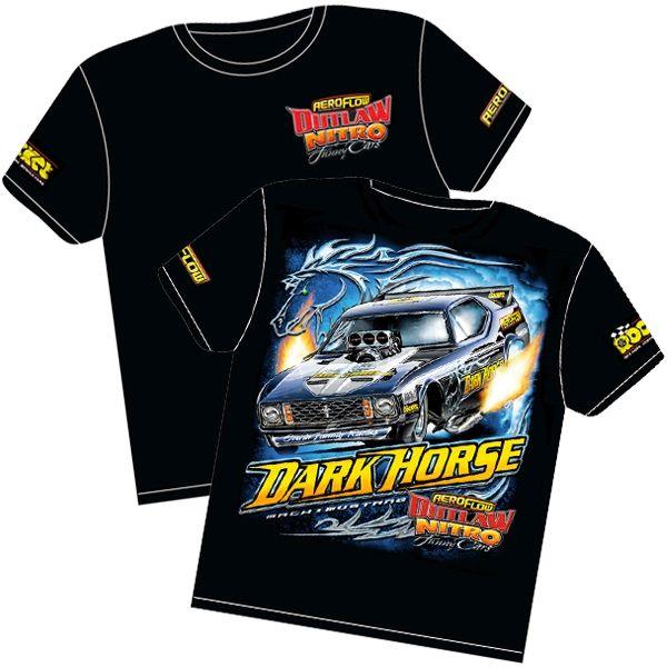 Aeroflow 'Dark Horse' Mustang Outlaw Nitro Funny Car T-Shirt (RTDH-MEDIUM)
