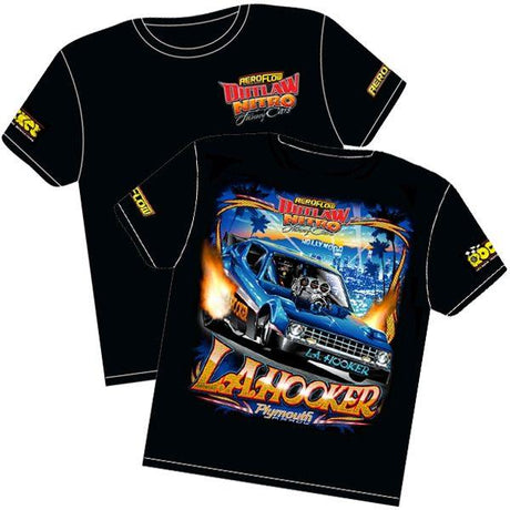 Aeroflow 'L.A. Hooker' Plymouth Arrow Outlaw Nitro Funny Car T-Shirt (RTLA-LARGE)