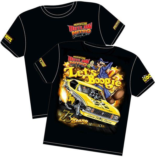 Aeroflow 'Let's Boogie' Mustang Outlaw Nitro Funny Car T-Shirt - Automotive - Fast Lane Spares