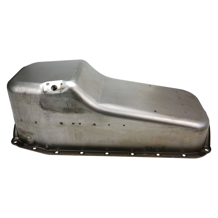 RTS Oil Pan Sump, Steel, Raw Finish, Replacement, SB Chev Holden, 2-Piece Rear main, Driver Side Dipstick, Each - RTS-25-9092U