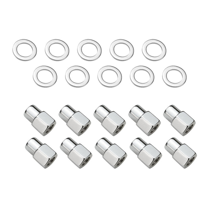 Wheel Lug Nut Kit,, Chrome Open End, Medium Mag, Length 1.38, 7/16, 0.55 Shank, Set of 10 - STP-WN5102K10-CHM-OPEN