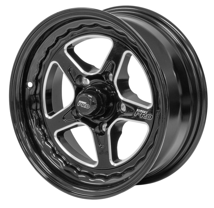 Street Pro ll Convo Pro Wheel Black 15x6' For Ford Bolt Circle 5x 4.50', (0) 3.50' Back Space - STP002-156000F-BK