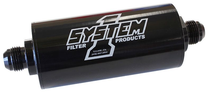 System 1 Medium Billet In-Line Fuel Filter Black Anodized (SY201-203408-B)