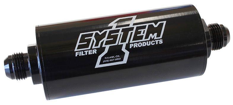 System One Medium Billet In-Line Fuel Filter Black Anodized (SY201-203410-B)