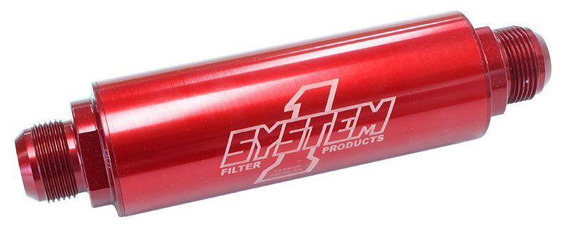 System 1 Billet In-Line Scavenge Oil Filter Red Anodized (SY202-225716)