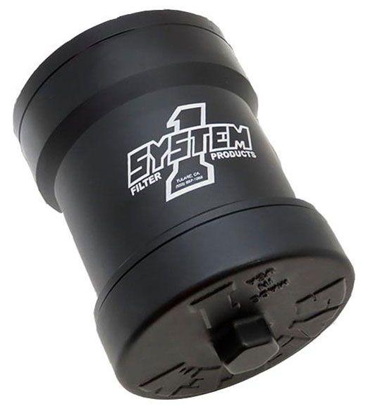 System One Billet EFI Fuel Filter, 1" -12 Spin-on, 10 Micron (SY209-510B)