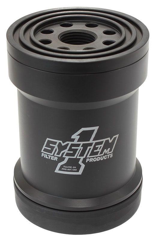 System 1 Short HP6 Billet Oil Filter 75 Micron 1-1/2-12" 5-1/4 Long, Viton (SY210-005-7-1) SY210-005-7-1