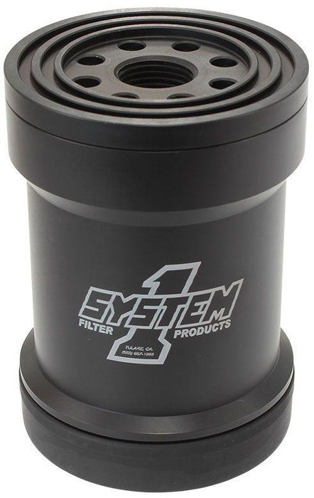 System 1 Long HP6 Billet Oil Filter 75 Micron, 1-1/2-12" 5-1/4 Long, Buna (SY210-005-7)