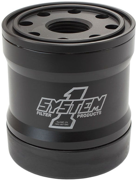 Systemone Spin On Oil Filter 3" Long Black Anodized with Metric Threads (SY210-314)