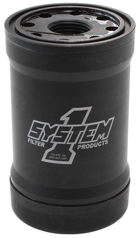 System 1 Spin On Oil Filter 5-1/4" Long Black Anodized with Metric Threads (SY210-514) SY210-514