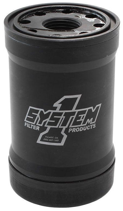 System 1 Spin On Oil Filter 5-1/4" Long Black Anodized with Metric Threads (SY210-514)