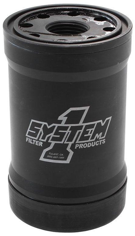System 1 Spin On Oil Filter 5-1/4" Long Black Anodized with Universal Threads (SY210-561) SY210-561