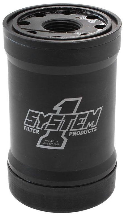 System 1 Spin On Oil Filter 5-1/4" Long Black Anodized with Universal Threads (SY210-561)