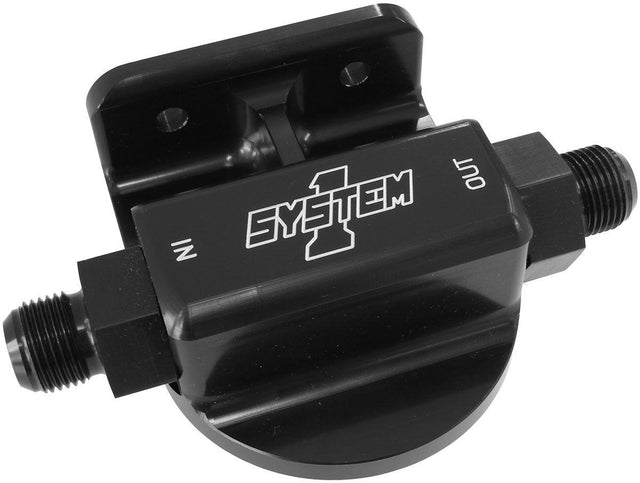 System 1 Remote Billet Filter Mount, Black (SY222-90007-10B) SY222-90007-10B