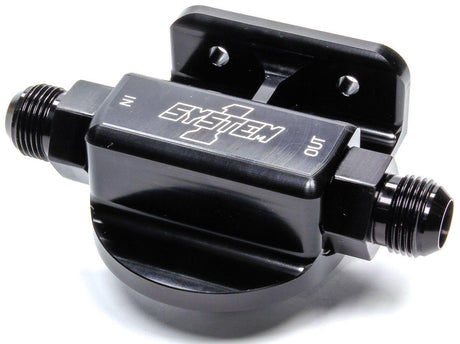 System 1 Billet Remote Filter Mount LH Port Entry Mount -12, Black (SY222-90007-12-B) SY222-90007-12-B