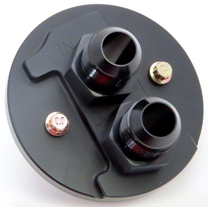 System 1 Chev Billet Block Adapter -12 Male Gen IV & Earlier, Black (SY228-90556-12B) SY228-90556-12B