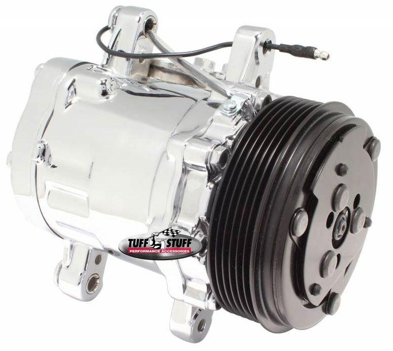 Tuff Stuff Sanden Style A/C Compressor, Chrome (TUF4517NA6G) TUF4517NA6G
