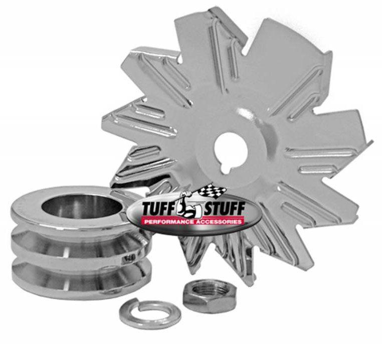 Tuff Stuff Chrome Alternator Fan & Pulley (TUF7600B) TUF7600B