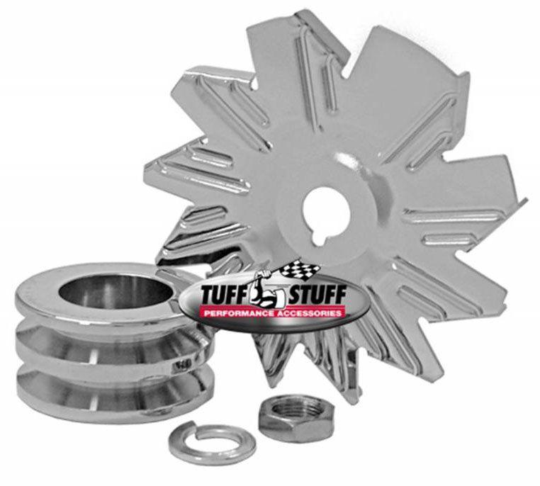 Tuff Stuff Chrome Alternator Fan & Pulley (TUF7600B)