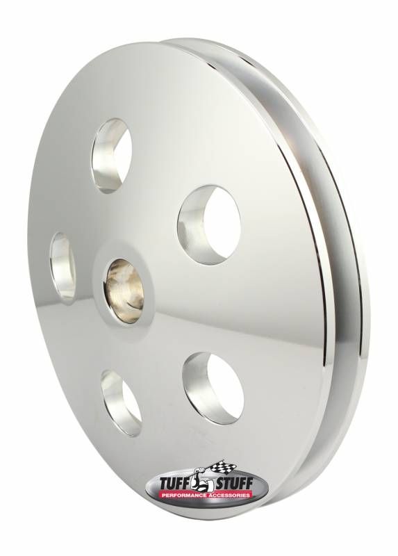 Tuff Stuff Single V-Groove Power Steering Pully, Chrome (TUF8492A) TUF8492A