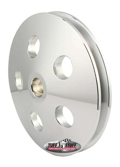 Tuff Stuff Single V-Groove Power Steering Pully, Chrome (TUF8492A)