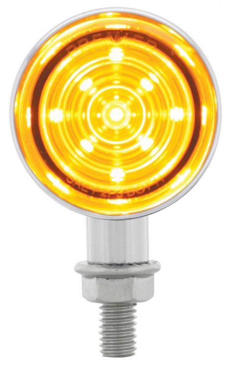 UPI Mini 9 LED Bullet Amber Turn Signal, Chrome 1.5" x 2-7/8" (UP36859) UP36859