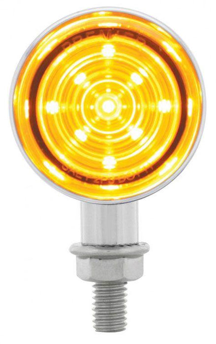 UPI Mini 9 LED Bullet Amber Turn Signal, Chrome 1.5" x 2-7/8" (UP36859)