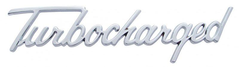 UPI Chrome "Turbocharged" Script Emblem (UPS1013) UPS1013