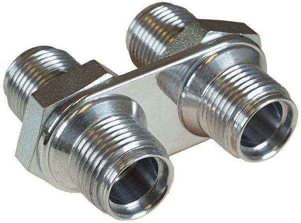 Vintage Air A/C & Heater 2-Way Polished Bulkhead (VA382000-MBA) VA382000-MBA