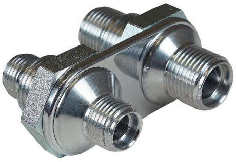 Vintage Air Streamline Bulkhead 2-Way -6 -8 O-Ring (VA382680-MBA) VA382680-MBA