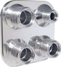Vintage Air A/C &amp:; Heater 4-Way Square Polished Bulkhead (VA384600-MBA) VA384600-MBA
