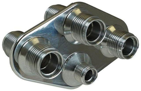 Vintage Air A/C &amp:; Heater 4-Way Diamond Polished Bulkhead (VA388600-MBA) VA388600-MBA