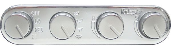 Vintage Air 4 Knob Streamline Panel Polished Face And Knobs. 5.318" Wide x 1" Tall (VA491200-RUA)
