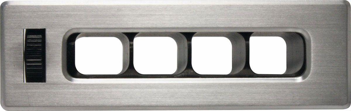 Vintage Air Brushed Aluminium Rectangle Louvre. 4" x 1.25" Face size (VA49203-VUQ) VA49203-VUQ