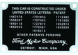 Vintique Inc Firewall Patent Number Plates (VI40-18650) VI40-18650