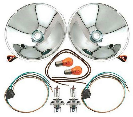Vintique Inc 12V Halogen Headlight Reflector Kit With Turn Signal (VI4813027QK12TS) VI4813027QK12TS