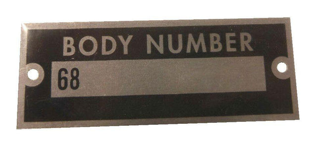 Vintique Inc Body Number Plates (VI68-18651) VI68-18651
