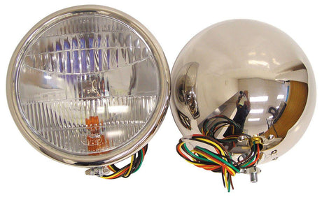 Vintique Inc S/S Headlamps With Turn Signal (VIA-13000-BQSTS)