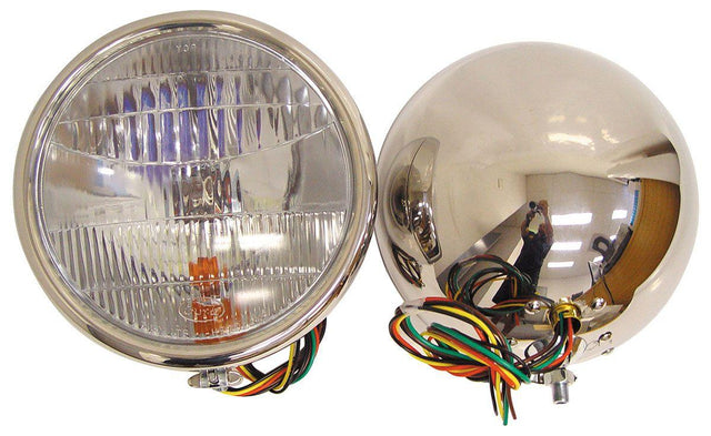 Vintique Inc S/S Headlamps With Turn Signal (VIA-13000-BQSTS)