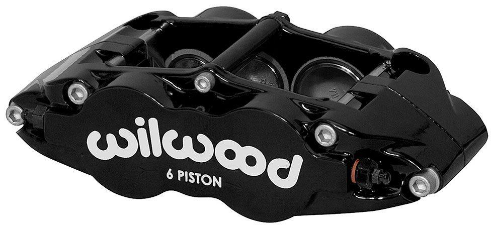 Wilwood 6-Piston Dust Seal Caliper, 1.62/1.12/1.12" Pistons, 1.10" Disc (WB120-14436-BK)