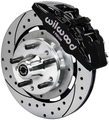 Wilwood Forged Dynapro 6 Big Brake Front Brake Kit, 12.19" Drilled Rotors, Black Calipers (WB140-12947-D) WB140-12947-D
